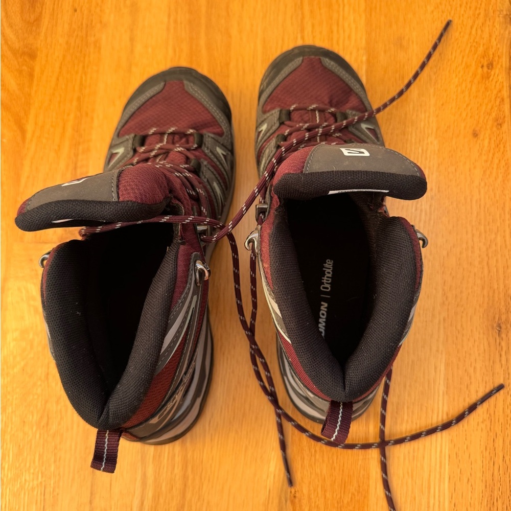 Salomon Women’s Boots Athletic Shoes - Burgundy and Black - Picture 2 of 8